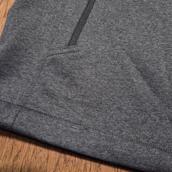 THE NORTH FACE RIDGEWALL Mens Large Gray Windwall Full Zip Pocket Softshell Vest - Picture 2 of 9